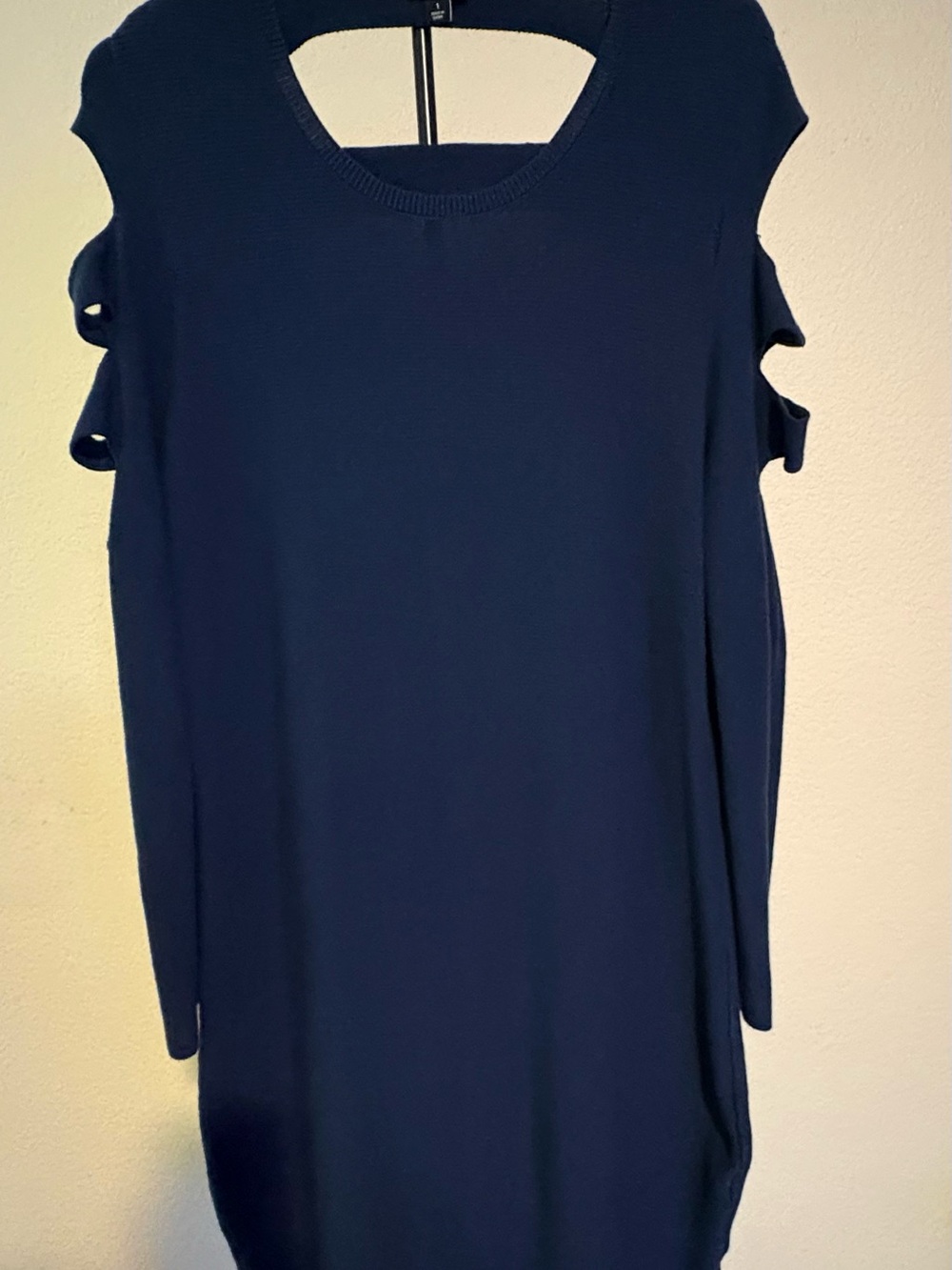 torrid Navy Cold-Shoulder Long Sleeve Knit Dress